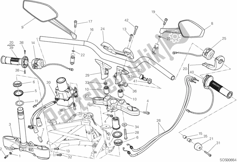 Todas las partes para Manillar de Ducati Diavel Strada 1200 2014